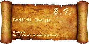 Bródi Ibolya névjegykártya