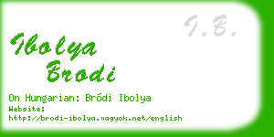ibolya brodi business card