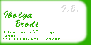 ibolya brodi business card